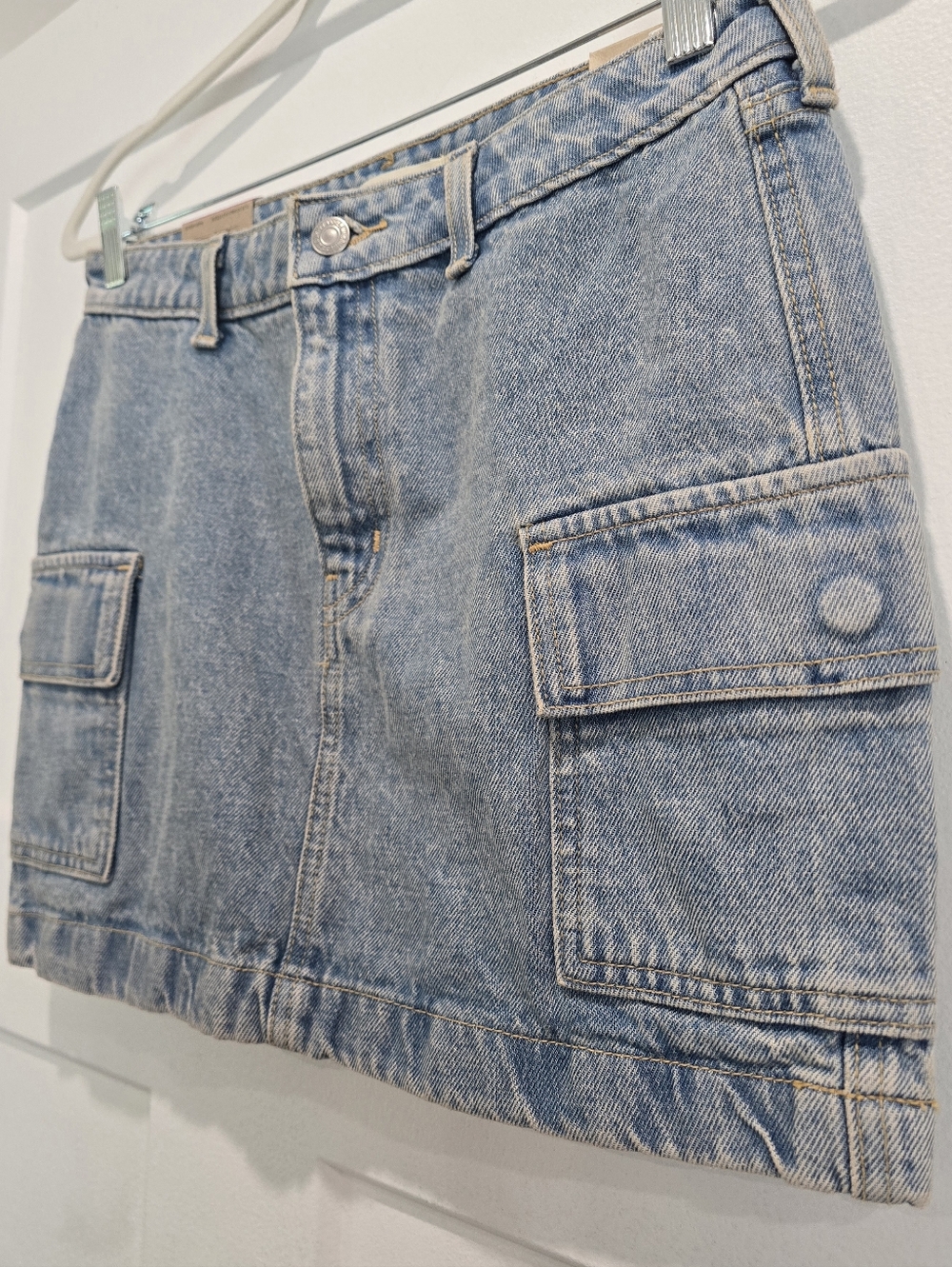 Levi's Light Blue Denim Cargo Mini Skirt